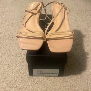 NWT Azazie nude strips block heel sandals women’s size 43